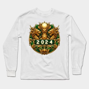 Wooden Gold Green Dragon 2024 No.3 Long Sleeve T-Shirt